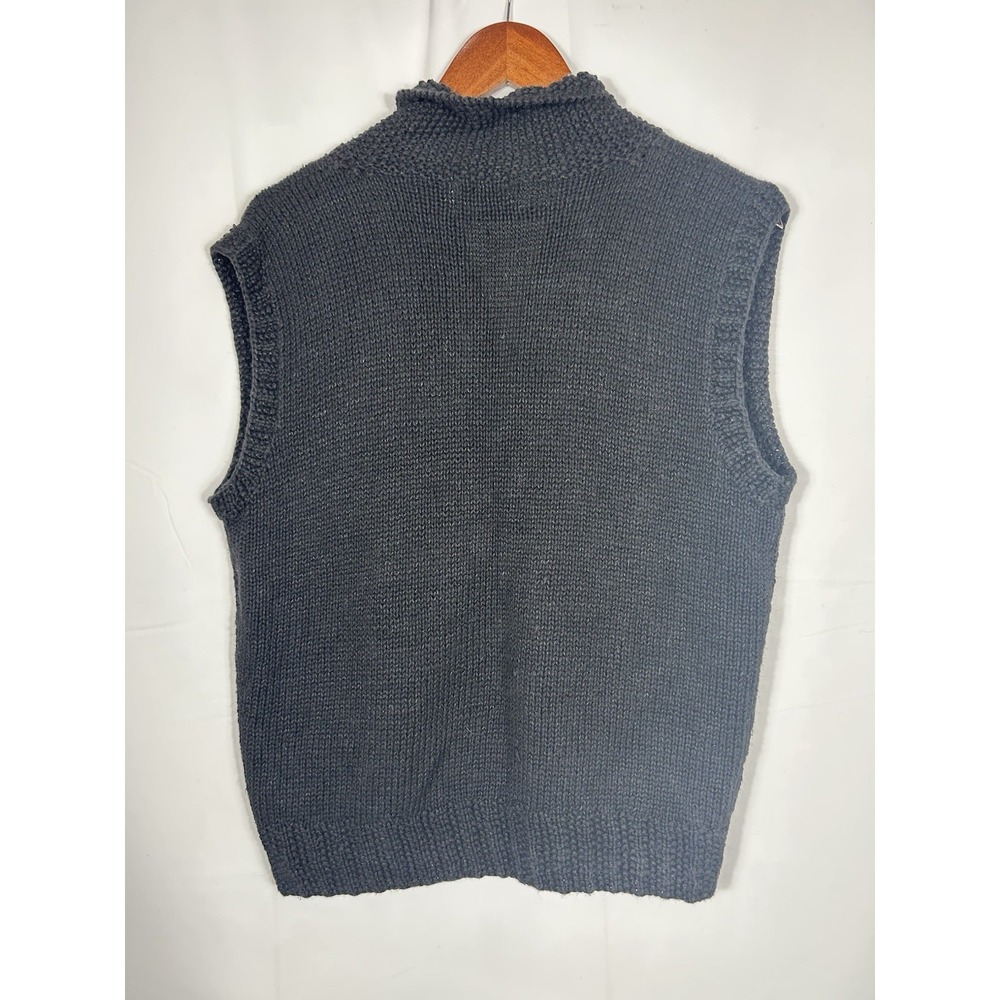 VTG Jennifer Reed Hand Knitted Sweater Vest Dark Floral Cottagecore Twee Size M - Picture 5 of 10